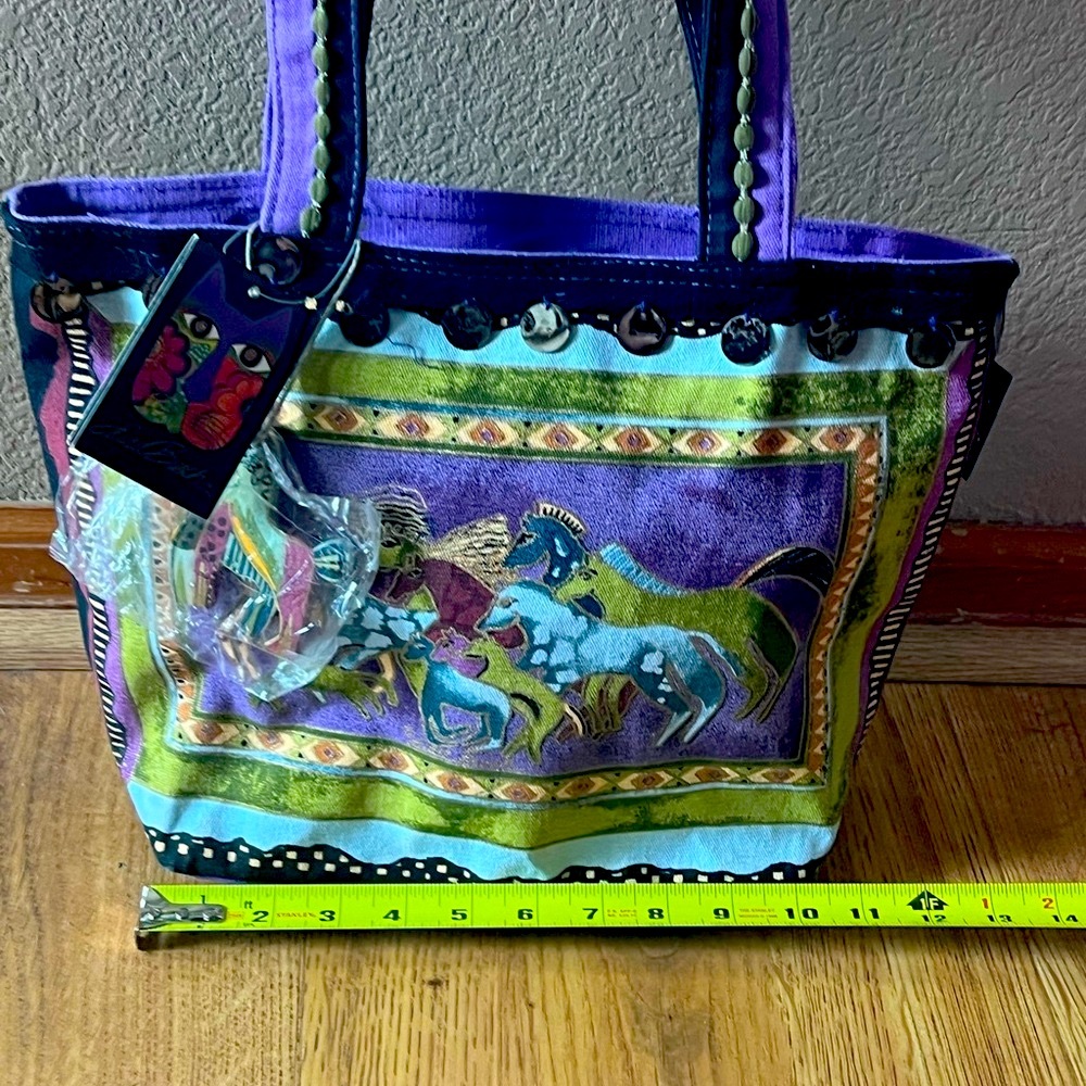 Laurel Burch Artistic Purple and Black Tote - Picture 9 of 10